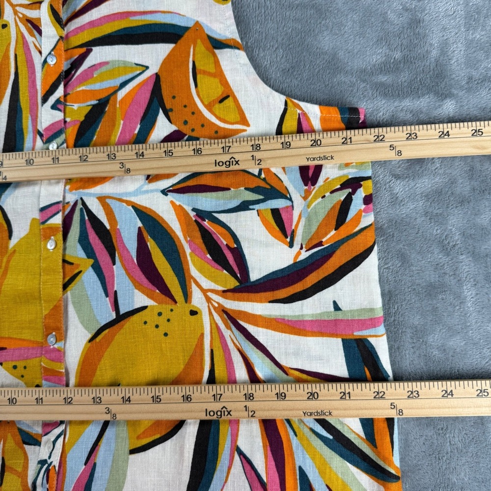 C&C California Womens L Linen Sleeveless Tank Top Beach Bright Boho Summer - Picture 10 of 15